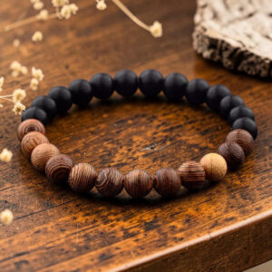 Mens wooden bead bracelet