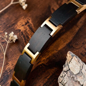 Wood and steel bracelet