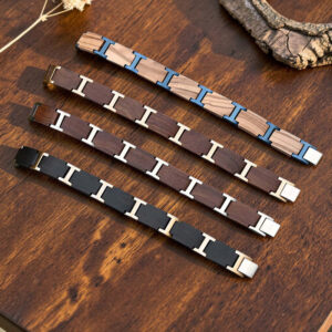 Wood and steel bracelet