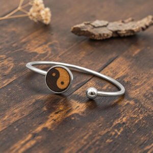Pulsera yin yang de madera