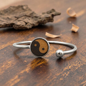 Wooden yin yang bracelet